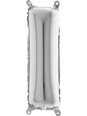 Bal10 Dünyası Büyük Boy Gümüş Renk 100 cm I Harfi Folyo Balon