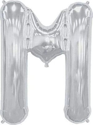 Bal10 Dünyası Büyük Boy Gümüş Renk 100 cm M Harfi Folyo Balon