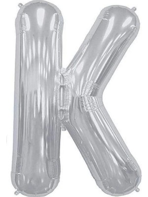Best Parti Büyük Boy Gümüş Renk 100 cm K Harfi Folyo Balon