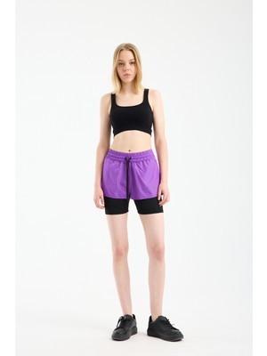 Win Moda Yeni Sezon Kadın Taytlı Sporcu Şortu Çift Katmanlı Koşu Pilates ve Yoga Için  Ideal Xs/2xl Beden Aralığı