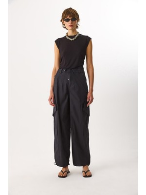 Vena Kadın Baggy Fit Paraşüt Pantolon - Siyah
