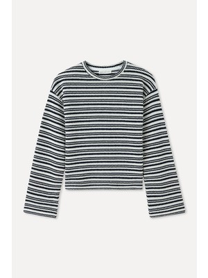 Çizgili Oversıze Örme Kazak