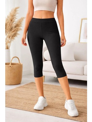3'lü Paket Modal Kapri Tayt-Içe Giyilen Ince Lastikli-Rahat Kullanım