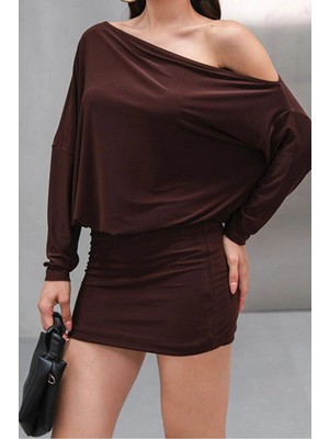 Rora Kadın Tek Omuz Mini Elbise