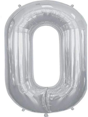 Rönesans Parti Büyük Boy Gümüş Renk 100 cm O Harfi Folyo Balon