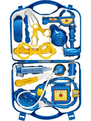 Trio Mavi Çantalı Oyuncak Doktor Seti 5 - 7 Yaş Erkek Çocuklar İçin Eğlenceli Oyun