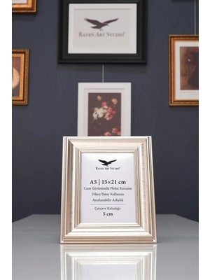 Raven Art Studio Madame A5-15X21CM Platin Resim Fotoğraf Belge Poster Evrak Çerçevesi Korumalı Kırılmaz Pleksi Cam