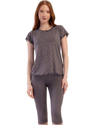 Çamaşır Kenti Likralı Viskon  Kayık Yaka Kısa Kol Eteği Oval Kap