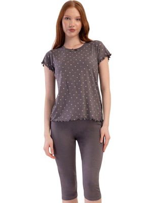 Çamaşır Kenti Likralı Viskon Battal Kayık Yaka Kısa Kol Eteği