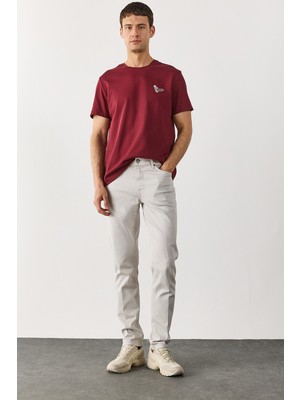 Vena Erkek Richard Slim Fit 5 Cep Parça Boya Pantolon - Taş