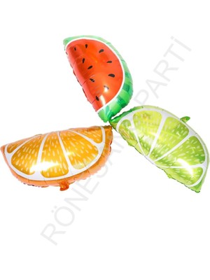 Rönesans Parti Limon Porakal Karpuz Dilimi Folyo Balon Seti