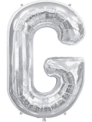 Rönesans Parti Büyük Boy Gümüş Renk 100 cm G Harfi Folyo Balon