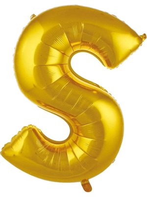 İstoç Parti Büyük Boy Gold Renk 100 cm S Harfi Folyo Balon