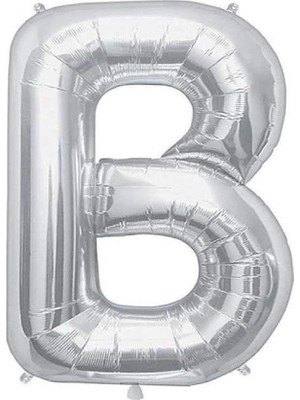 Rönesans Parti Büyük Boy Gümüş Renk 100 cm B Harfi Folyo Balon