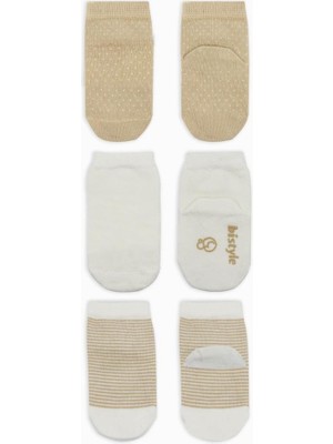 NW NessiWorld Nessiworld Puanlı Kaymaz Penye Soket Çorap 3'lü BS10108 Bej