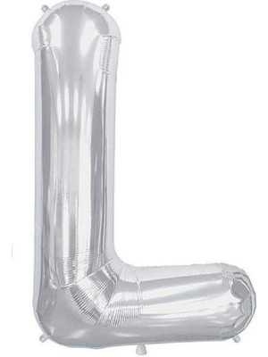 Rönesans Parti Büyük Boy Gümüş Renk 100 cm L Harfi Folyo Balon