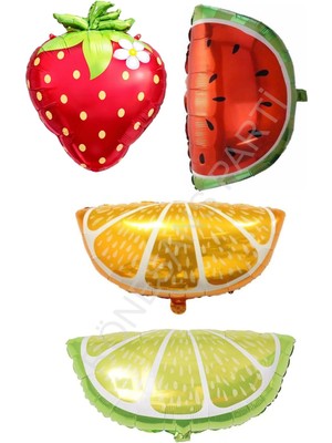 Rönesans Parti Çilek Limon Porakal Karpuz Dilimi Folyo Balon Seti