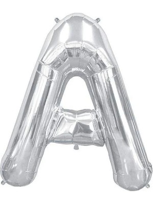 Rönesans Parti Büyük Boy Gümüş Renk 100 cm A Harfi Folyo Balon