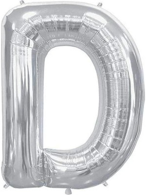 Rönesans Parti Büyük Boy Gümüş Renk 100 cm D Harfi Folyo Balon