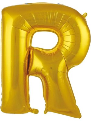 Rönesans Parti Büyük Boy Gold Renk 100 cm R Harfi Folyo Balon