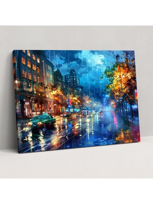 Popcas Şehir Yansımaları Leonid Afremov Kanvas Tablo