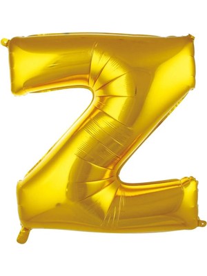 Bal10 Dünyası Büyük Boy Gold Renk 100 cm Z Harfi Folyo Balon