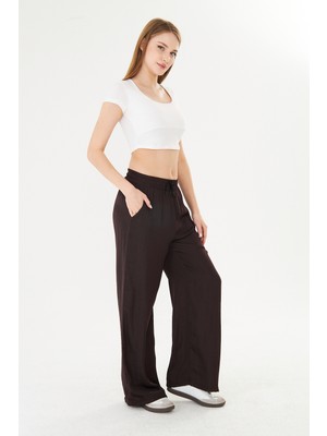 Pique 26KP1003 KADIN PANTOLON Beli Lastikli Viskon Kumaş Pantolon