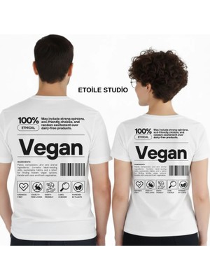 Etoile Studio Vegan Baskılı Unisex %100 Pamuklu Oversize Grafik Baskılı Bisiklet Yaka Tişört