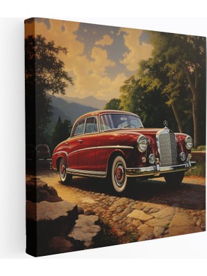 Popcas Eski Dönem Mercedes Reklam Tablosu - Mercedes Saygı Temalı Retro Duvar Sanatı