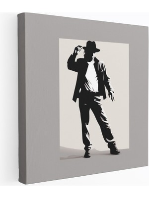Popcas Michael Jackson Duvar Sanatı Minimalist Siluet Kanvas Tablo