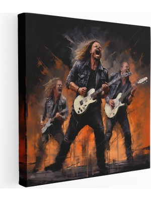 Popcas Metallica Hırpalanmış Grunge Tarzı Duvar Sanatı Kanvas Tablo