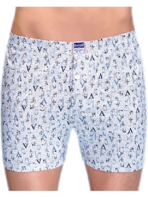 Berrak Erkek Beyaz Penye Boxer Short 3'lü Paket 1053-KARIŞIK-L