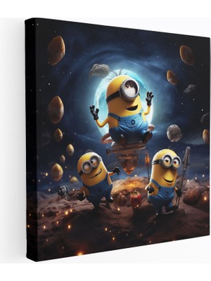 Popcas Minionlar Uzayda Kanvas Tablo Sanatı