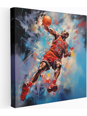 Popcas Spor Temalı Michael Jordan Kanvas Tablo Dinamik Soyut Resim