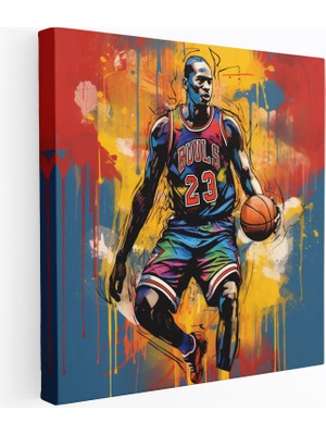 Popcas Michael Jordan Kanvas Tablo Duvar Sanatı
