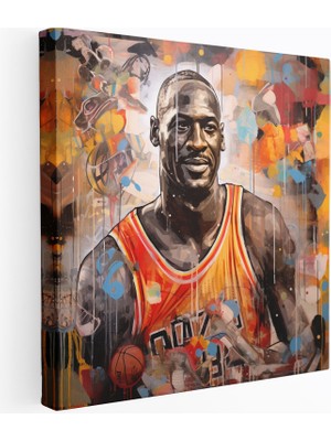 Popcas Michael Jordan Kanvas Tablo Dokulu Kompozisyon