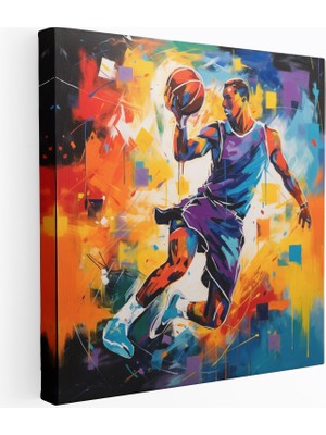 Popcas Basketbol Temalı Michael Jordan Kanvas Tablo Duvar Sanatı