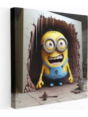 Popcas Yenilikçi Minions Duvar Dekorasyonu 3D Kanvas Tablo