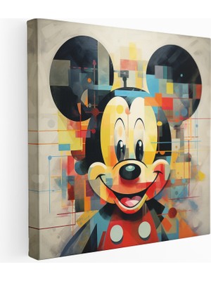 Popcas Geometrik Yapı Bozumu Mickey Mouse Kanvas Tablo