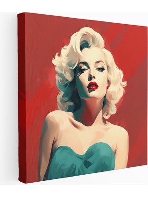 Popcas Retro Esintili Sanat Baskısı Marilyn Monroe Kanvas Tablo Duvar Dekorasyonu