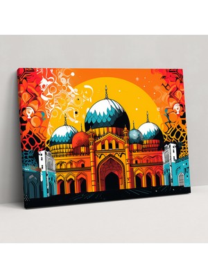 Popcas Pop Art Camii Dekoratif Tablo / Duvar Sanatı / Kanvas Duvar Tablosu Geometrik Tasarım