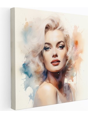 Popcas Su Rengi Marilyn Monroe Kanvas Tablo Ev Dekorasyonu Nazik Renk Yıkamaları