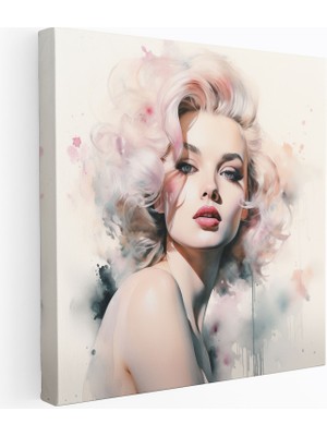 Popcas Marilyn Monroe Kanvas Tablo Zarif Suluboya Duvar Sanatı