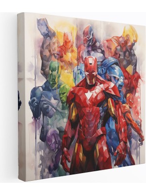 Popcas Soyut Suluboya Duvar Sanatı Kanvas Tablo