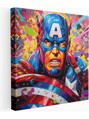 Popcas Marvel Kanvas Tablo Pop Art Temalı Ikonik Karakterler Duvar Dekorasyonu