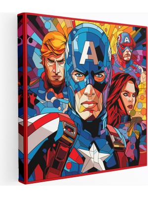 Popcas Marvel Temalı Kanvas Tablo Pop Sanat Esintisi ile Canlı Renkler ile Dekorasyon