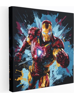 Popcas Marvel Kanvas Tablo Iron Man Aksiyon Pozu Ev Dekorasyonu