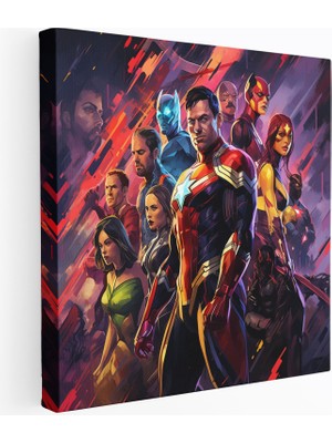 Popcas Marvel Takım Süperkahramanları Kanvas Tablo Duvar Sanatı