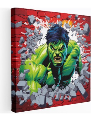 Popcas Pop Art Hulk Kanvas Tablo - Marvel Duvar Süsü - Canlı ve Enerjik Tasarım