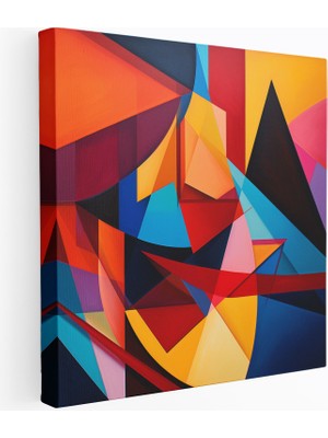 Popcas Motivasyon Temalı Geometrik Soyut Kanvas Tablo Duvar Dekorasyonu